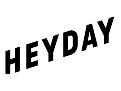 the logo for heyday is shown in black and white at The LVL 29