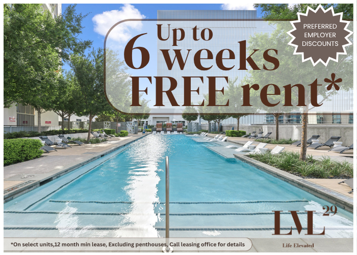 6 weeks free rent at The LVL 29